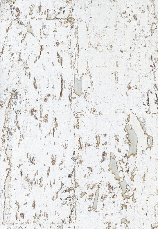 Lasmin Cork Metallic Wallpaper - Bright White/Gold