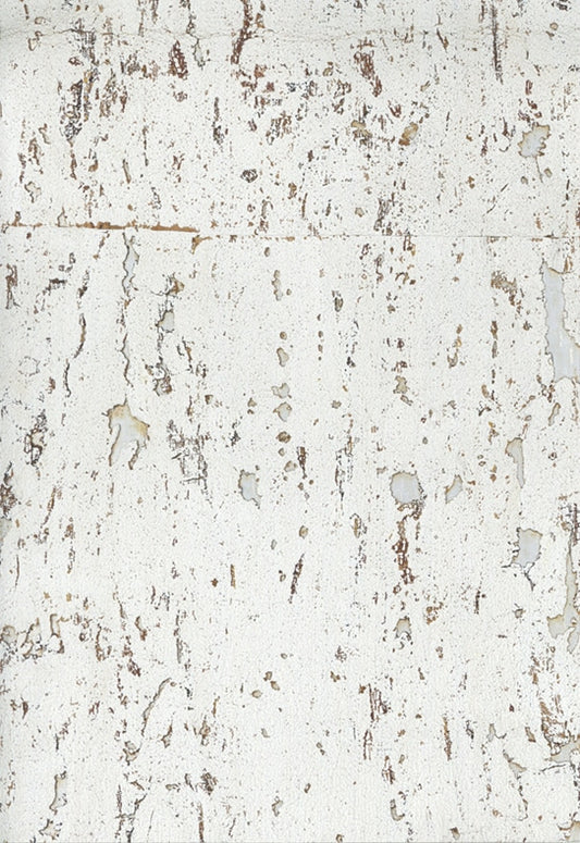 Lasmin Cork Metallic Wallpaper - Snow White