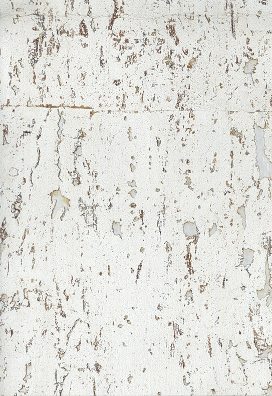 Sample - Lasmin Cork Metallic Wallpaper - Snow White