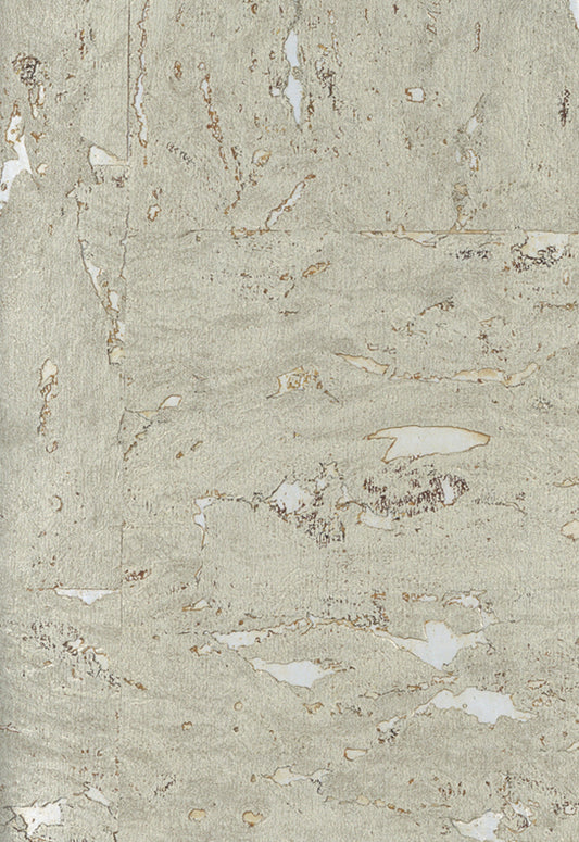 Lasmin Cork Metallic Wallpaper - Taupe/Gold