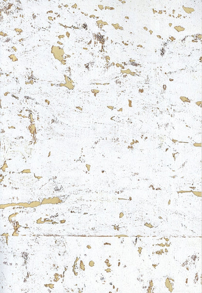 Lasmin Cork Metallic Wallpaper - White/Gold