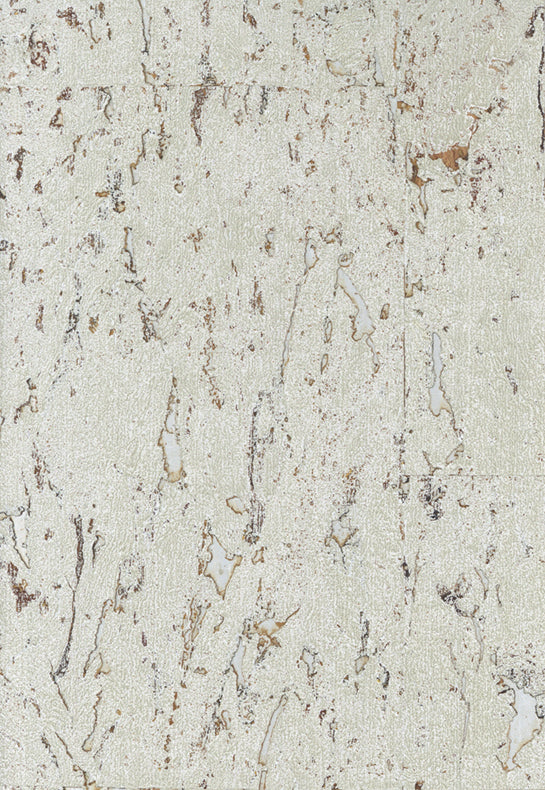 Lasmin Cork Metallic Wallpaper - Silver Frost