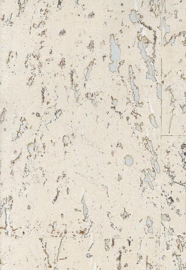 Sample - Lasmin Cork Metallic Wallpaper - Gardenia