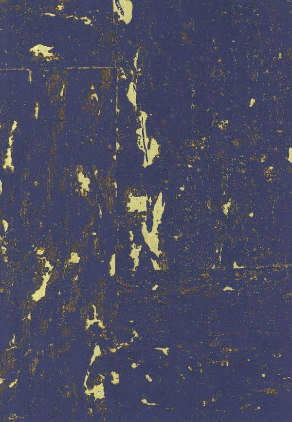 Sample - Lasmin Cork Metallic Wallpaper - Insignia Blue