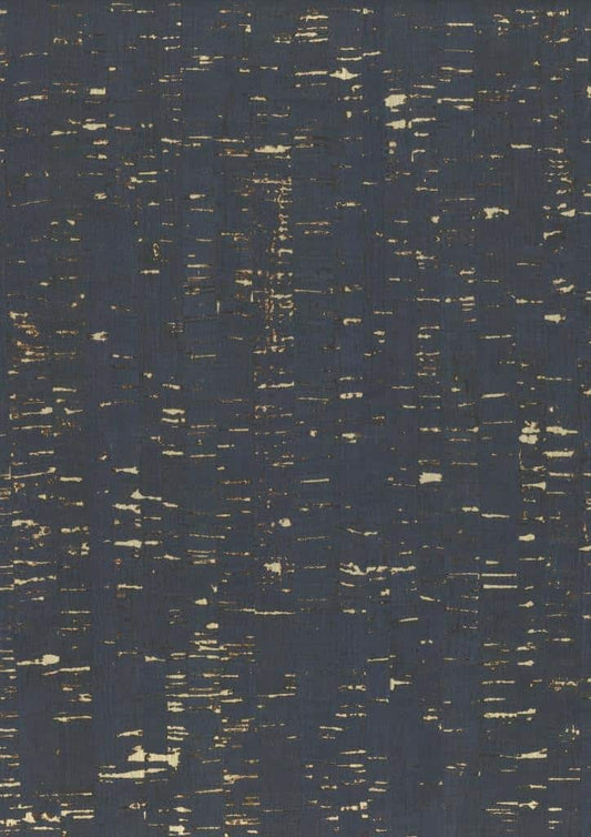 Refined Cork Wallpaper - Navy/Gold