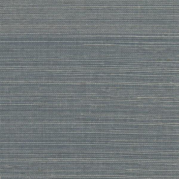 Sample - Bali 2 - Grasscloth Wallpaper - Smokey Grey Blue