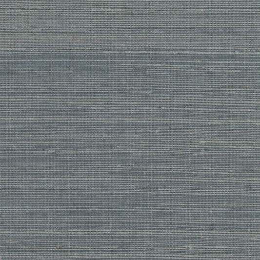 Bali 2 - Grasscloth Wallpaper - Smokey Grey Blue