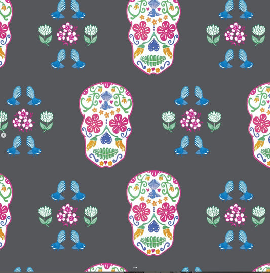 Fantail Fiesta Wallpaper - NZ Custom Wallpaper - Black
