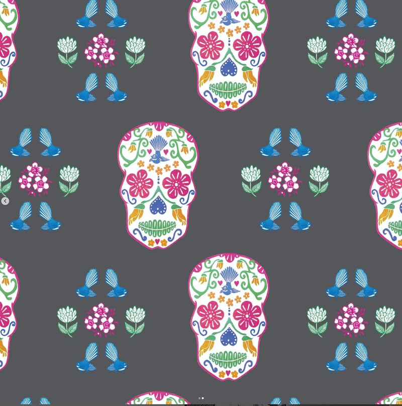 Fantail Fiesta Wallpaper - NZ Custom Wallpaper - Black