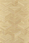 Wood Veneer Geometric Wallpaper - Natural + Gold