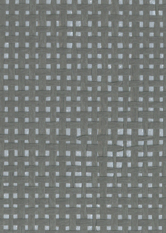 Burlap Safari Grasscloth Wallpaper - Navy (On Silver)