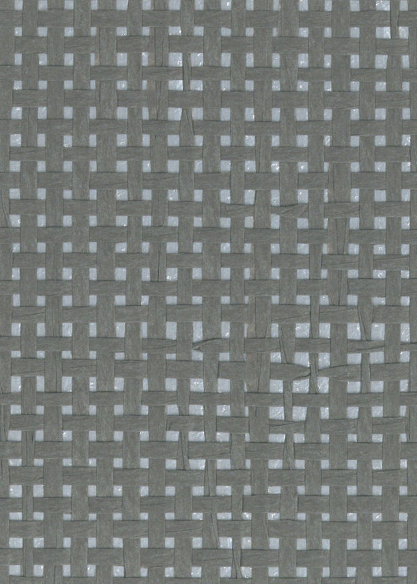 Sample - Burlap Safari Grasscloth Wallpaper - Navy (On Silver)