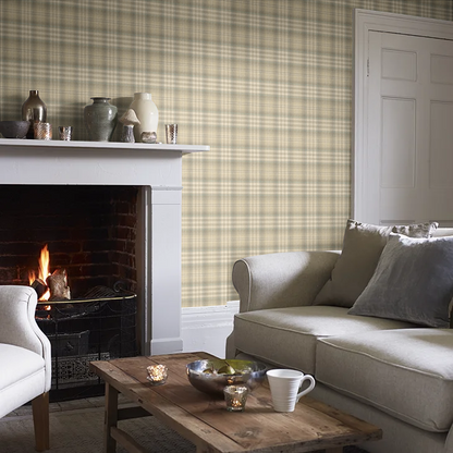 Nevis Wallpaper by Mulberry Home - Stone