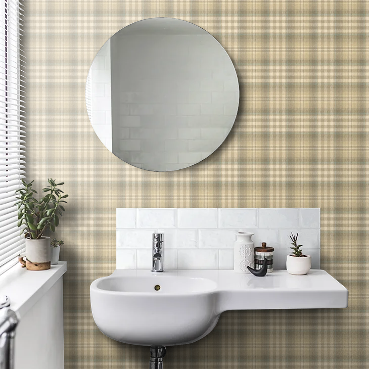 Nevis Wallpaper by Mulberry Home - Stone