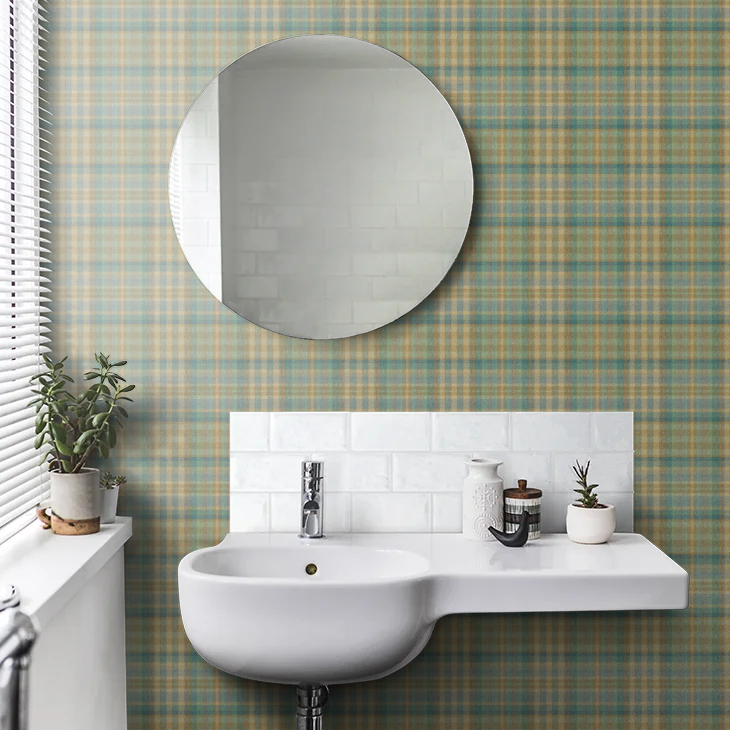 Nevis Wallpaper by Mulberry Home - Teal