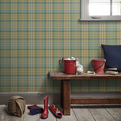 Nevis Wallpaper by Mulberry Home - Teal