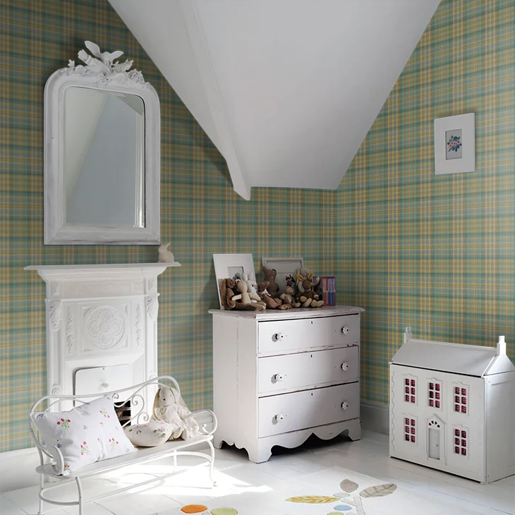 Nevis Wallpaper by Mulberry Home - Teal