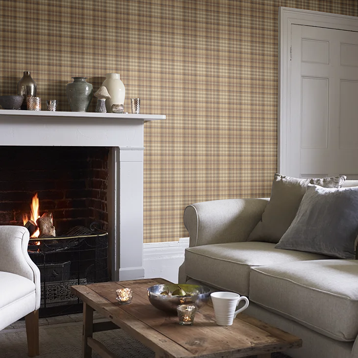 Nevis Wallpaper by Mulberry Home - Woodsmoke