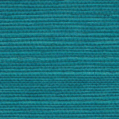 Bali 2 - Grasscloth Wallpaper - Brilliant Turquoise