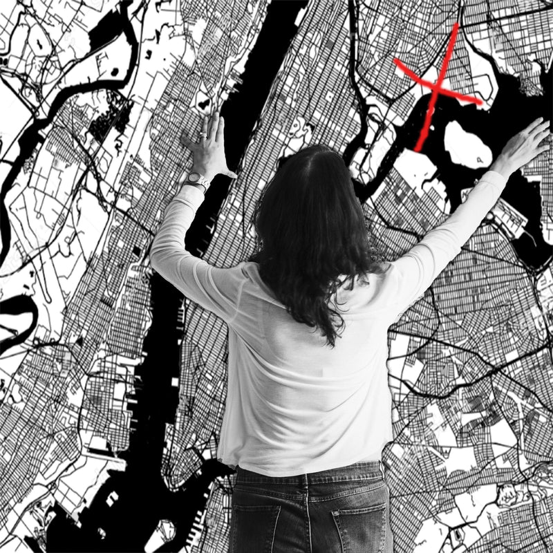 City Map Many Cities - Custom Sized Wallpaper Mural (per m2) - New York