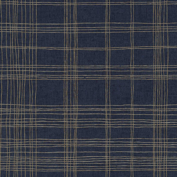 Sample - New York Threads Wallpaper - Deep Blue/Metallic
