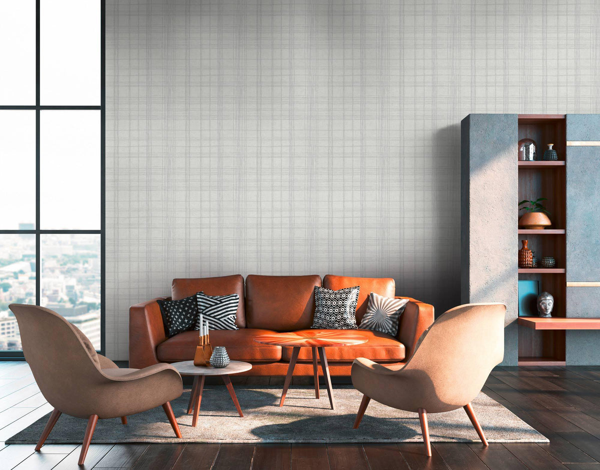 New York Threads Wallpaper - Metallic/White Grey - Discontinuing - BEST DEAL