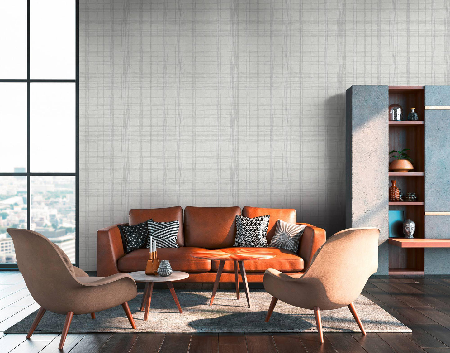 New York Threads Wallpaper - Metallic/White Grey - Discontinuing - BEST DEAL