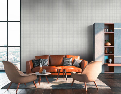 New York Threads Wallpaper - Metallic/White Grey - Discontinuing - BEST DEAL