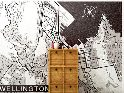 NZ or AU Stylised Maps - Custom Sized Wallpaper Mural (per m2)