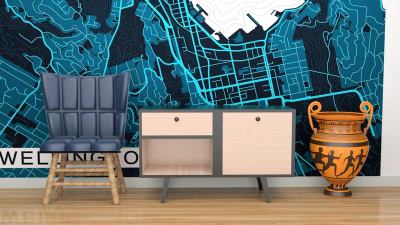 NZ or AU Stylised Maps - Custom Sized Wallpaper Mural (per m2)