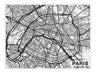 European City Art Map - Paris - Custom Sized Wallpaper Mural (per m2)