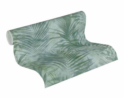 Soft Palm Leaf Wallpaper - Green/Grey