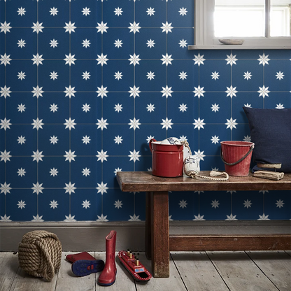 Trendy Tiles Wallpaper - Midnight Blue