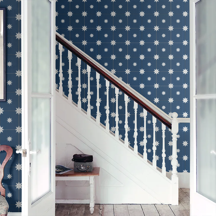 Trendy Tiles Wallpaper - Midnight Blue