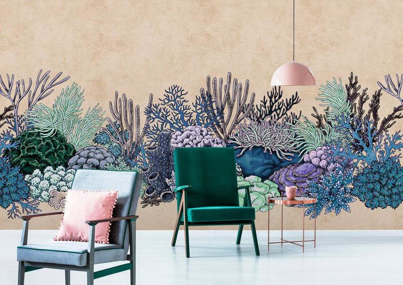 Octopus´s Garden - Custom Sized Wallpaper Mural (per m2) - Beige
