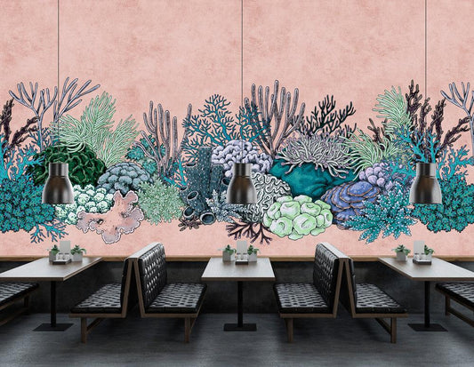 Octopus´s Garden - Custom Sized Wallpaper Mural (per m2) - Coral