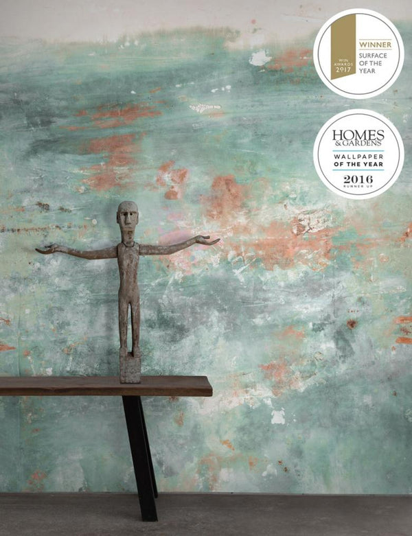 Sample – Oh La La Hybrid Wallpaper Mural - Verdigris