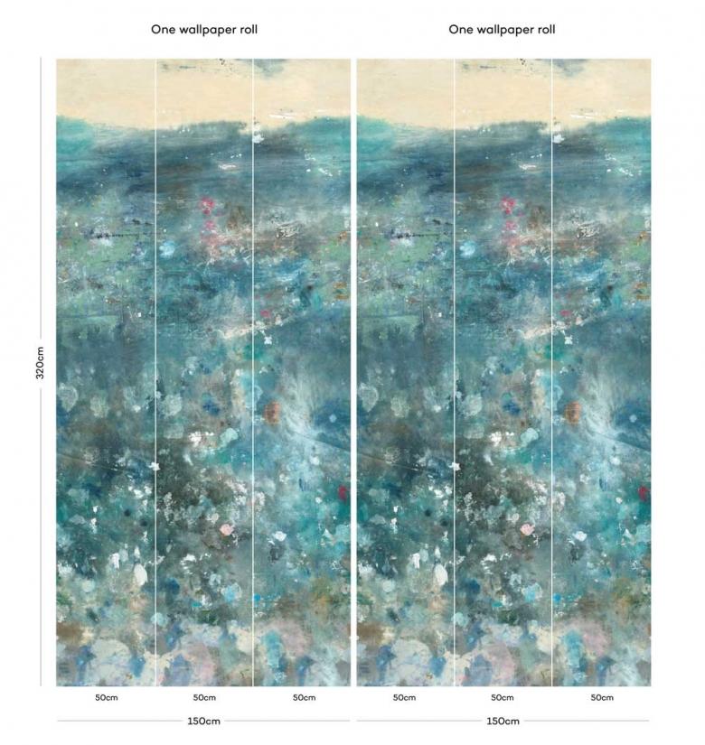 Oh La La Hybrid Wallpaper Mural - Blue