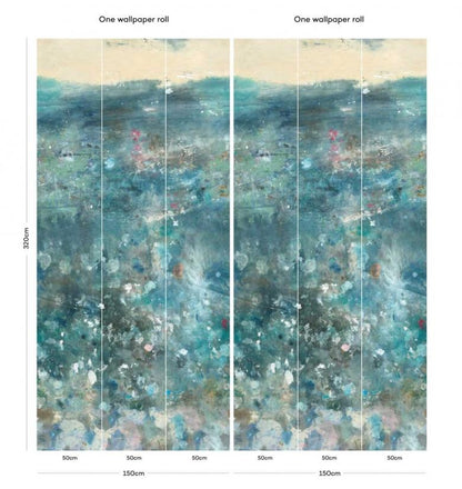 Oh La La Hybrid Wallpaper Mural - Blue