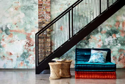 Oh La La Hybrid Wallpaper Mural - Verdigris