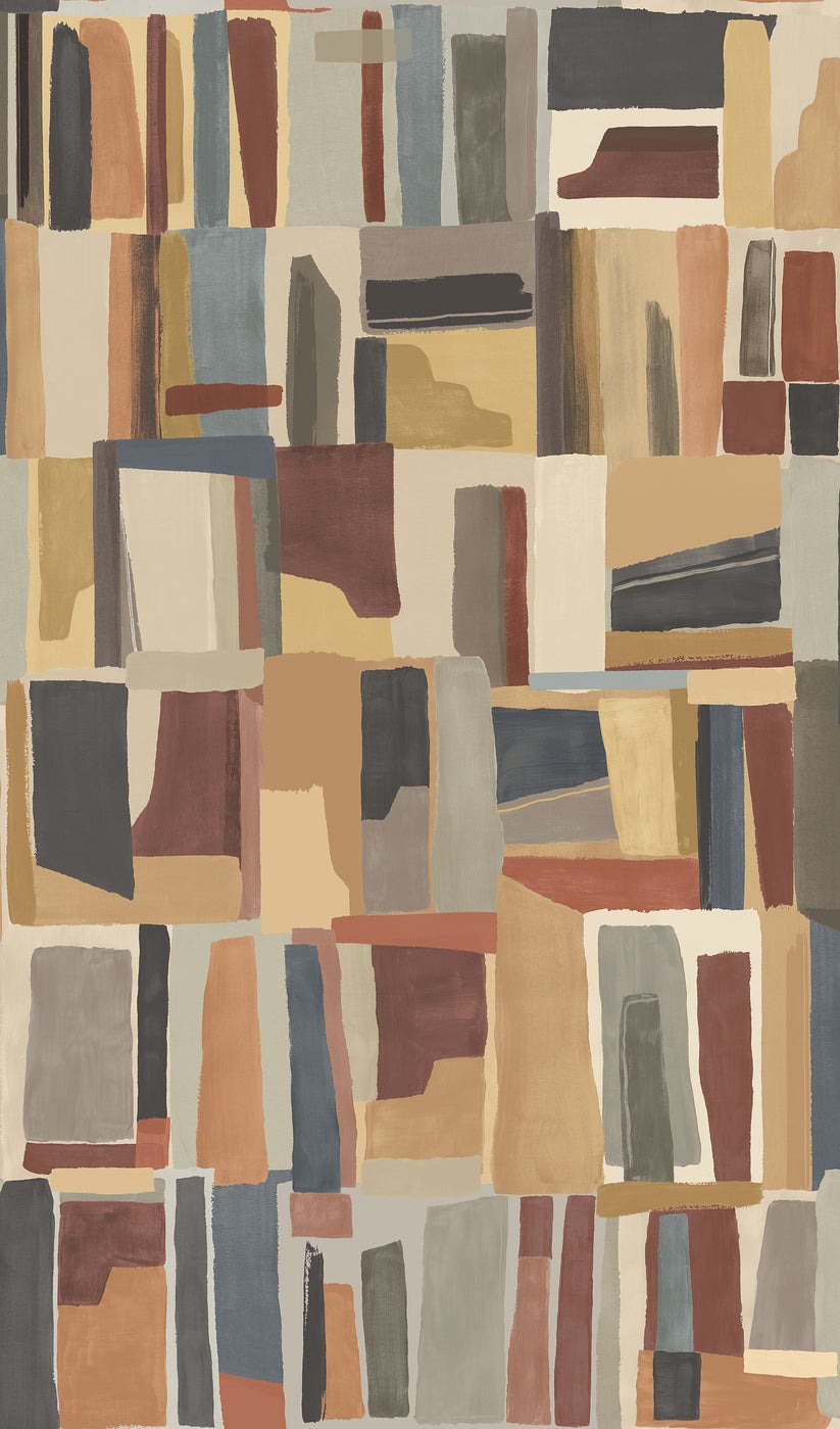 Sample - Abstract Cubes Wallpaper - Walnut Twist