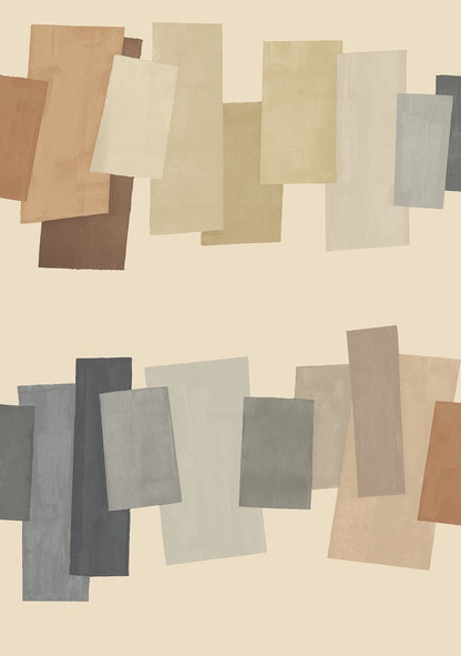 Offset Blocks Wallpaper - Gingerbread Latté