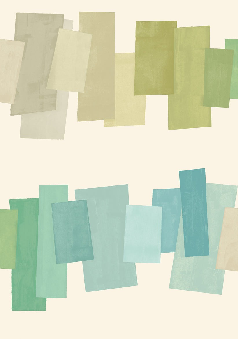 Sample - Offset Blocks Wallpaper - Pistachio Twist