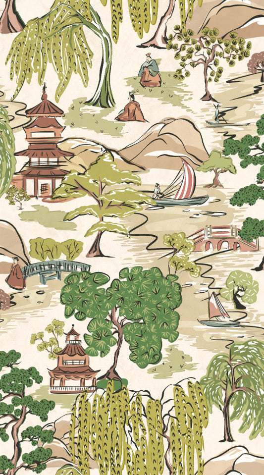 Oka Wallpaper - Evergreen