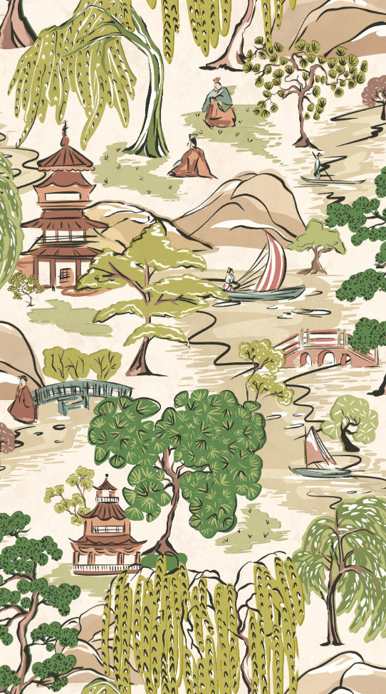 Sample - Oka Wallpaper - Evergreen