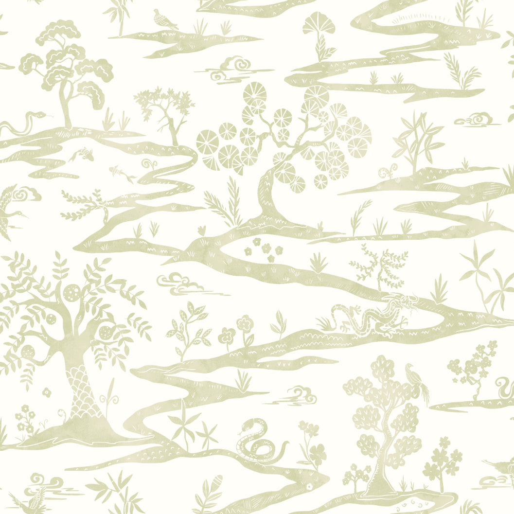 Kaiwa Wallpaper - Green Tea