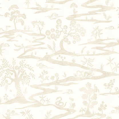 Kaiwa Wallpaper - Lace White