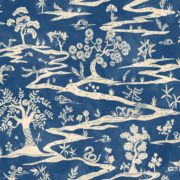 Sample - Kaiwa Wallpaper - Cobalt