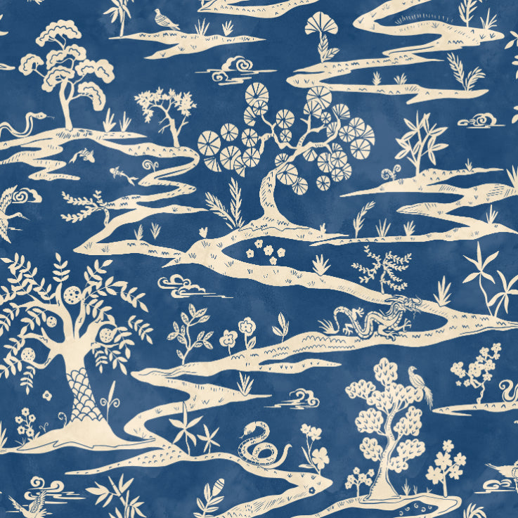 Sample - Kaiwa Wallpaper - Cobalt