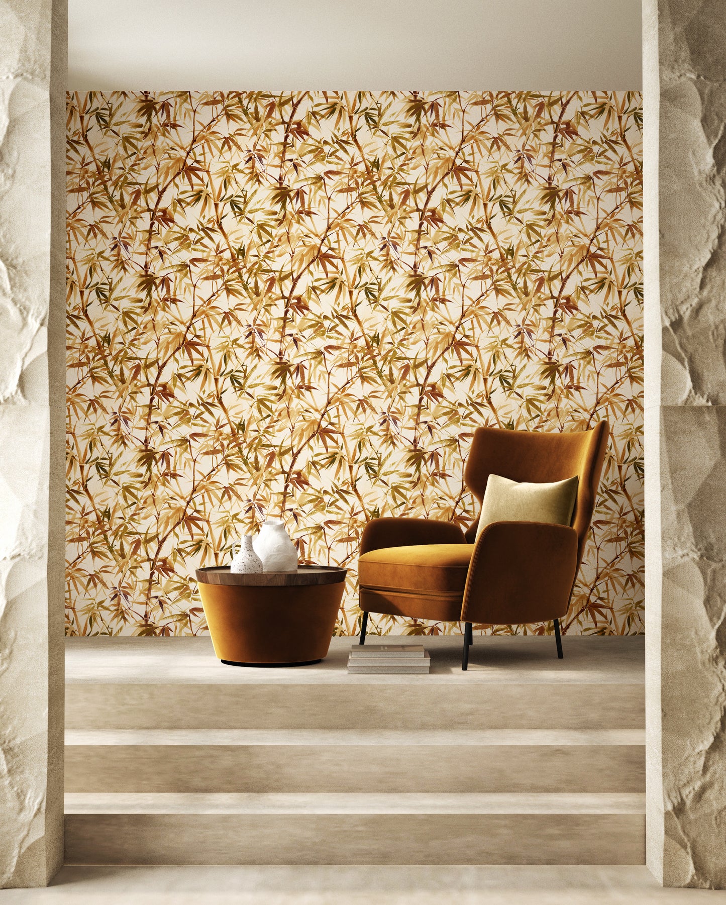 Shadow Bamboo Wallpaper - Goldenrod